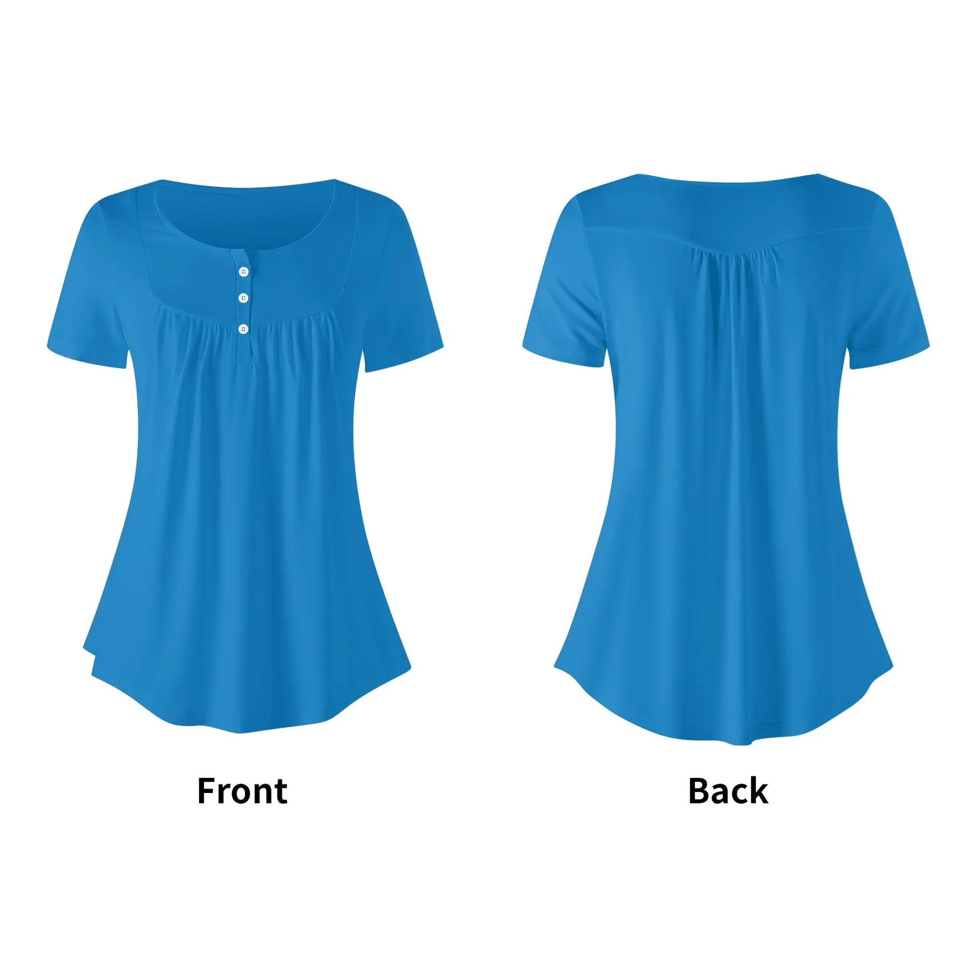 lockere-bluse-mit-u-ausschnitt-und-kurzen-armeln-fur-damen-navy-blue-bluse-jlr-design-5 - JLR Design
