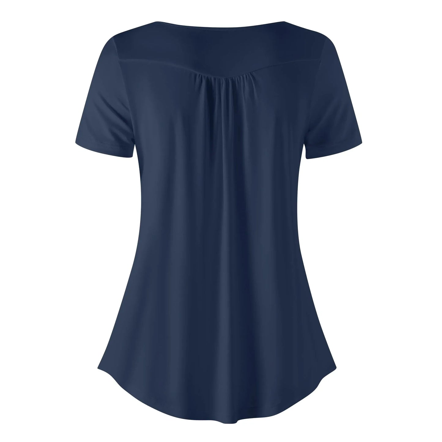 lockere-bluse-mit-u-ausschnitt-und-kurzen-armeln-fur-damen-navy-bluse-jlr-design-4 - JLR Design