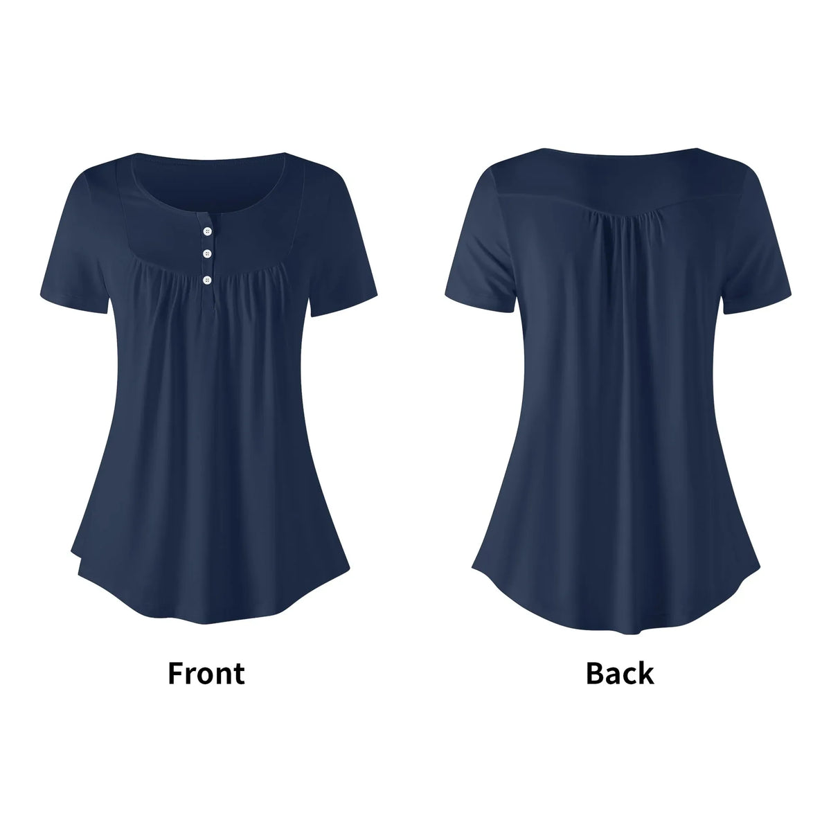 lockere-bluse-mit-u-ausschnitt-und-kurzen-armeln-fur-damen-navy-bluse-jlr-design-jlr-design-de-5 - JLR Design