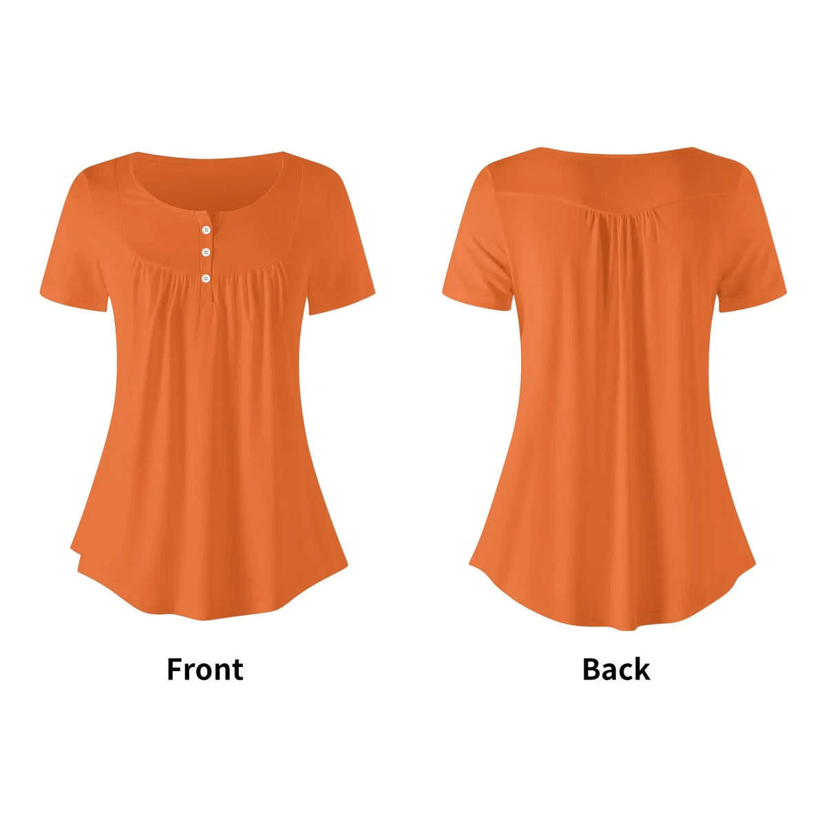 lockere-bluse-mit-u-ausschnitt-und-kurzen-armeln-fur-damen-orange-bluse-jlr-design-jlr-design-de-5 - JLR Design
