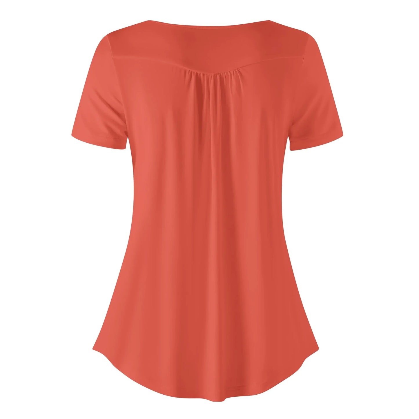 lockere-bluse-mit-u-ausschnitt-und-kurzen-armeln-fur-damen-orange-red-bluse-jlr-design-4 - JLR Design