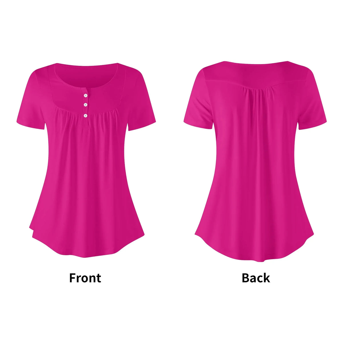 lockere-bluse-mit-u-ausschnitt-und-kurzen-armeln-fur-damen-pink-bluse-jlr-design-jlr-design-de-5 - JLR Design