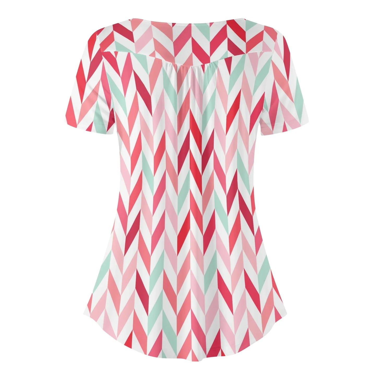 lockere-bluse-mit-u-ausschnitt-und-kurzen-armeln-fur-damen-pink-lines-bluse-jlr-design-4 - JLR Design