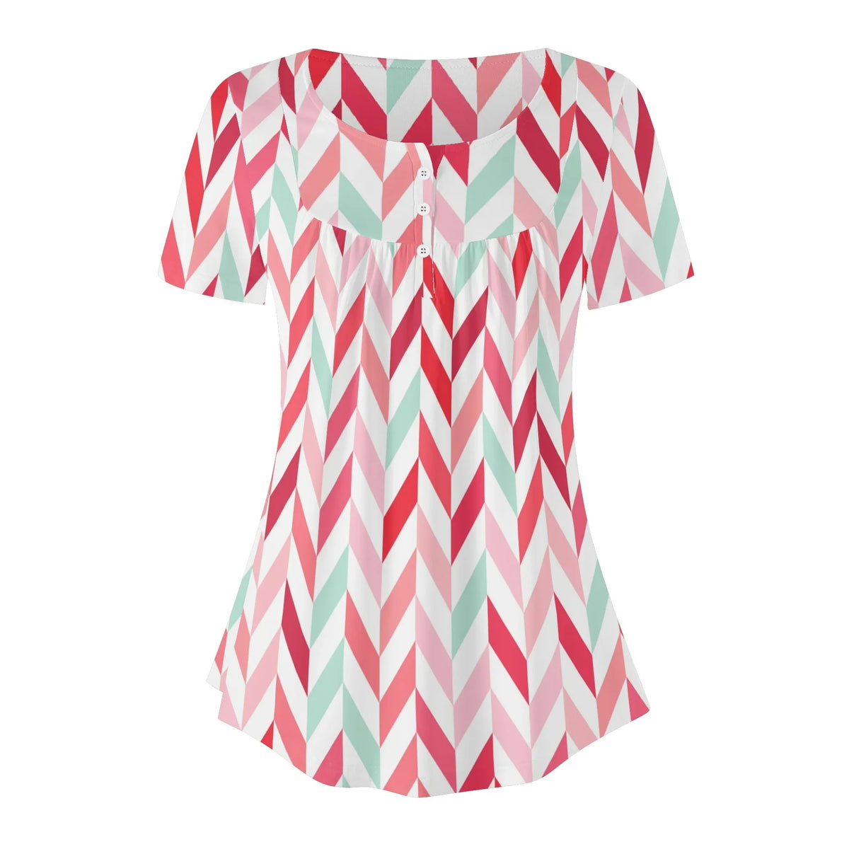 lockere-bluse-mit-u-ausschnitt-und-kurzen-armeln-fur-damen-pink-lines-bluse-jlr-design-jlr-design-de-3 - JLR Design