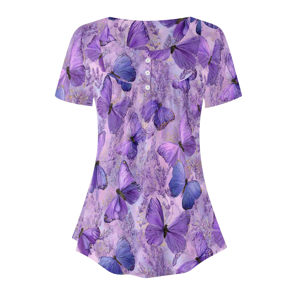 lockere-bluse-mit-u-ausschnitt-und-kurzen-armeln-fur-damen-purple-butterfly-v2-bluse-jlr-design-jlr-design-de-3 - JLR Design