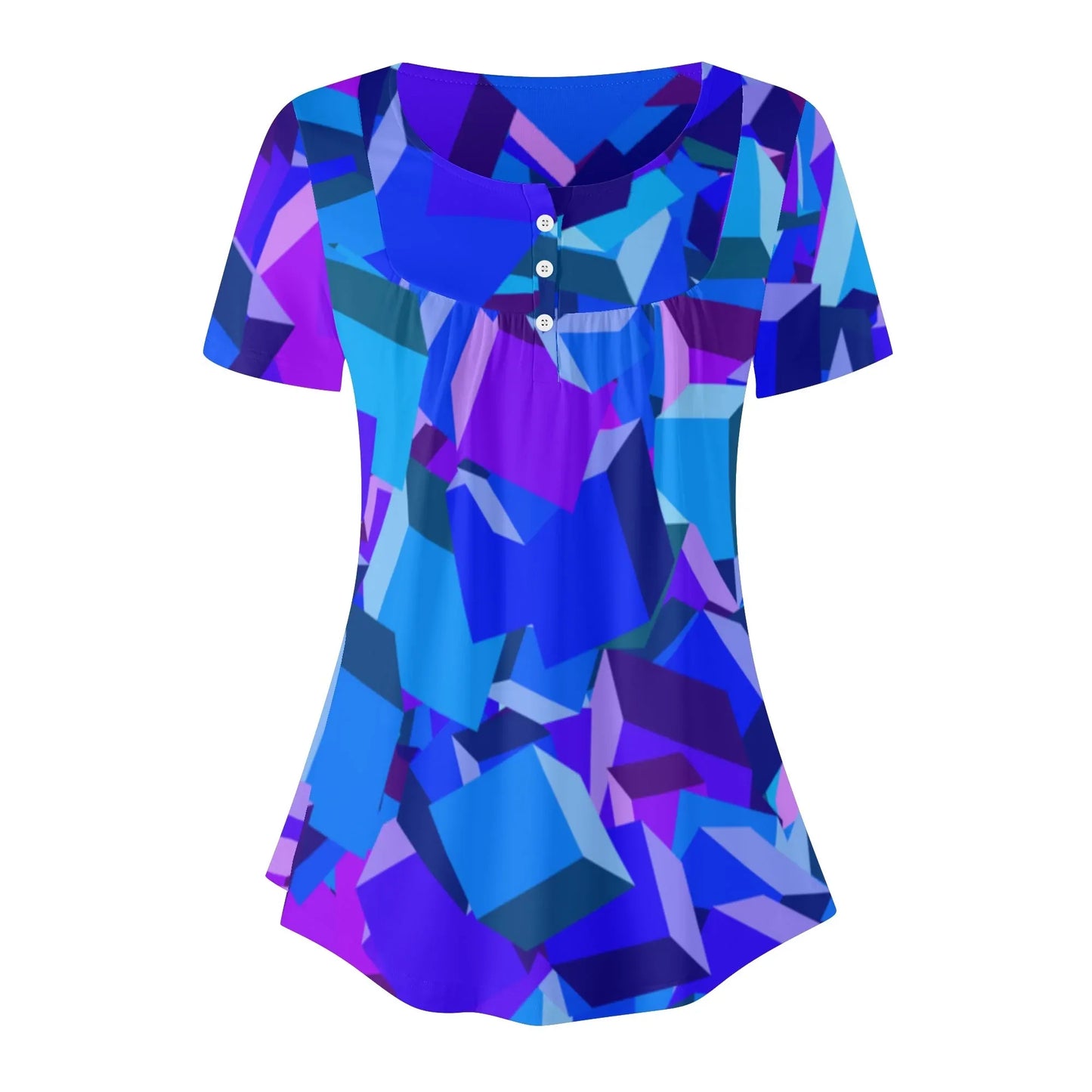 lockere-bluse-mit-u-ausschnitt-und-kurzen-armeln-fur-damen-purple-cube-bluse-jlr-design-3 - JLR Design