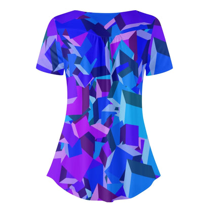 lockere-bluse-mit-u-ausschnitt-und-kurzen-armeln-fur-damen-purple-cube-bluse-jlr-design-4 - JLR Design