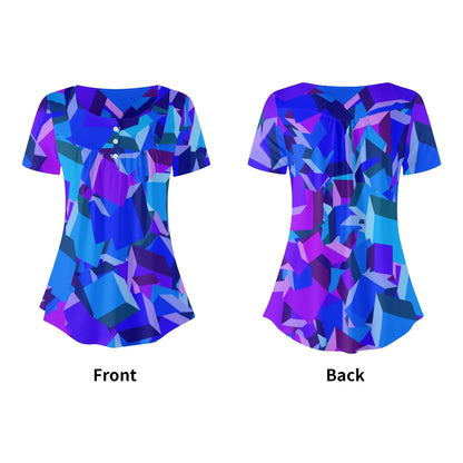 lockere-bluse-mit-u-ausschnitt-und-kurzen-armeln-fur-damen-purple-cube-bluse-jlr-design-5 - JLR Design