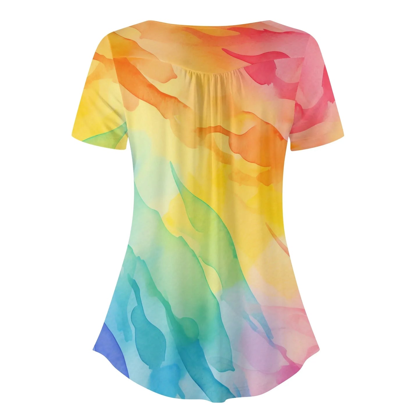 lockere-bluse-mit-u-ausschnitt-und-kurzen-armeln-fur-damen-rainbow-bluse-jlr-design-4 - JLR Design