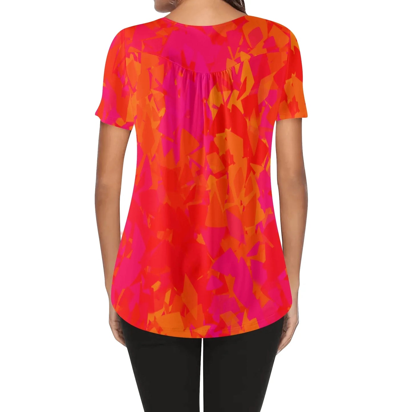 lockere-bluse-mit-u-ausschnitt-und-kurzen-armeln-fur-damen-red-crystal-bluse-jlr-design-2 - JLR Design