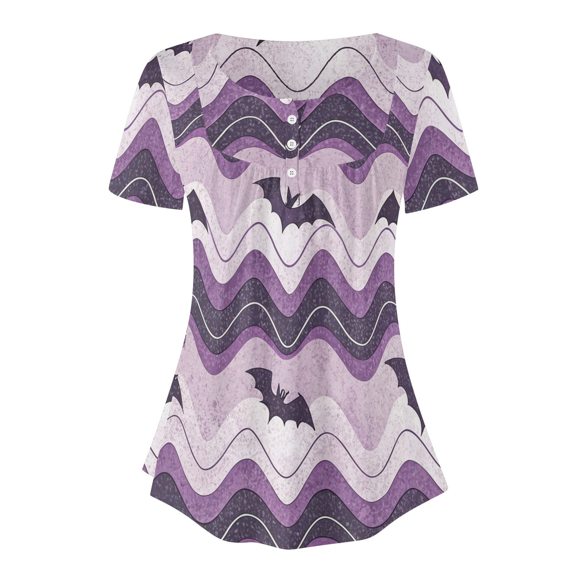 lockere-bluse-mit-u-ausschnitt-und-kurzen-armeln-fur-damen-retro-halloween-v1-bluse-jlr-design-jlr-design-de-3 - JLR Design
