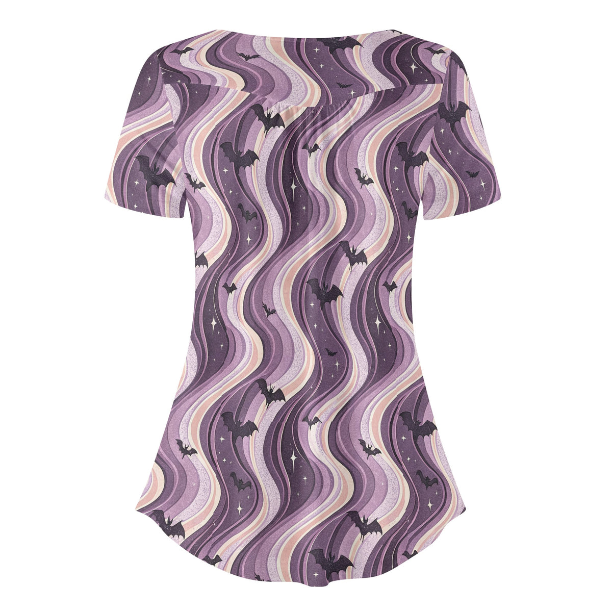 lockere-bluse-mit-u-ausschnitt-und-kurzen-armeln-fur-damen-retro-halloween-v11-bluse-jlr-design-jlr-design-de-4 - JLR Design