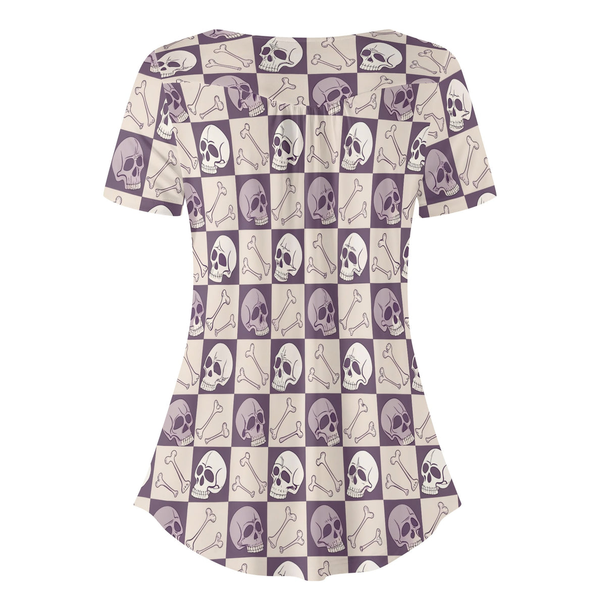 lockere-bluse-mit-u-ausschnitt-und-kurzen-armeln-fur-damen-retro-halloween-v16-bluse-jlr-design-jlr-design-de-4 - JLR Design