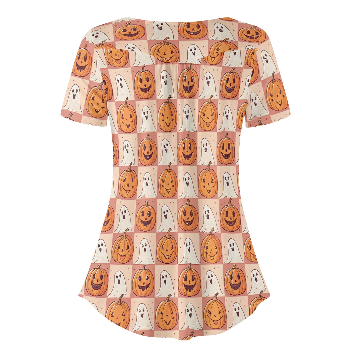 lockere-bluse-mit-u-ausschnitt-und-kurzen-armeln-fur-damen-retro-halloween-v4-bluse-jlr-design-jlr-design-de-4 - JLR Design