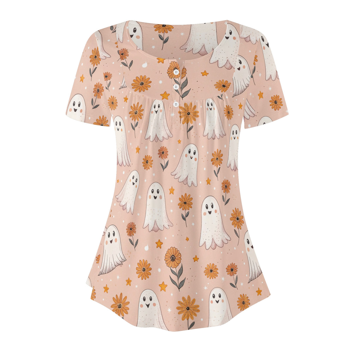 lockere-bluse-mit-u-ausschnitt-und-kurzen-armeln-fur-damen-retro-halloween-v9-bluse-jlr-design-jlr-design-de-3 - JLR Design