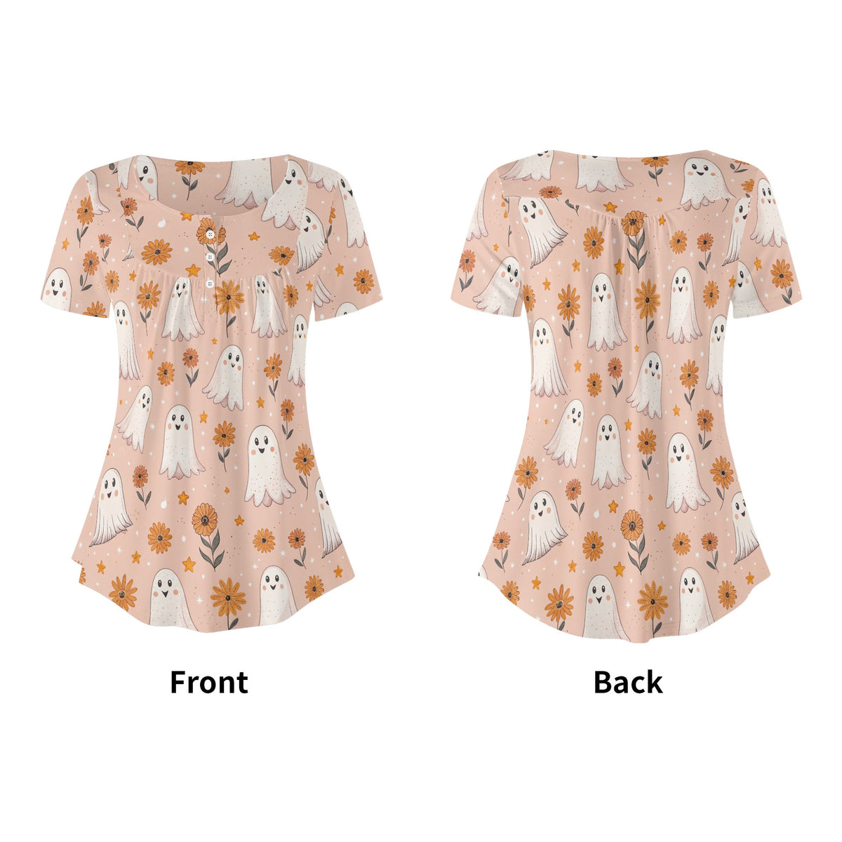 lockere-bluse-mit-u-ausschnitt-und-kurzen-armeln-fur-damen-retro-halloween-v9-bluse-jlr-design-jlr-design-de-5 - JLR Design