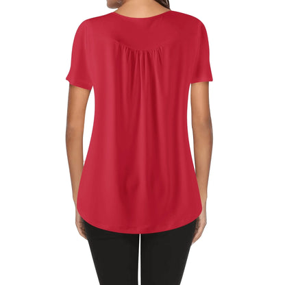 lockere-bluse-mit-u-ausschnitt-und-kurzen-armeln-fur-damen-rot-bluse-jlr-design-2 - JLR Design