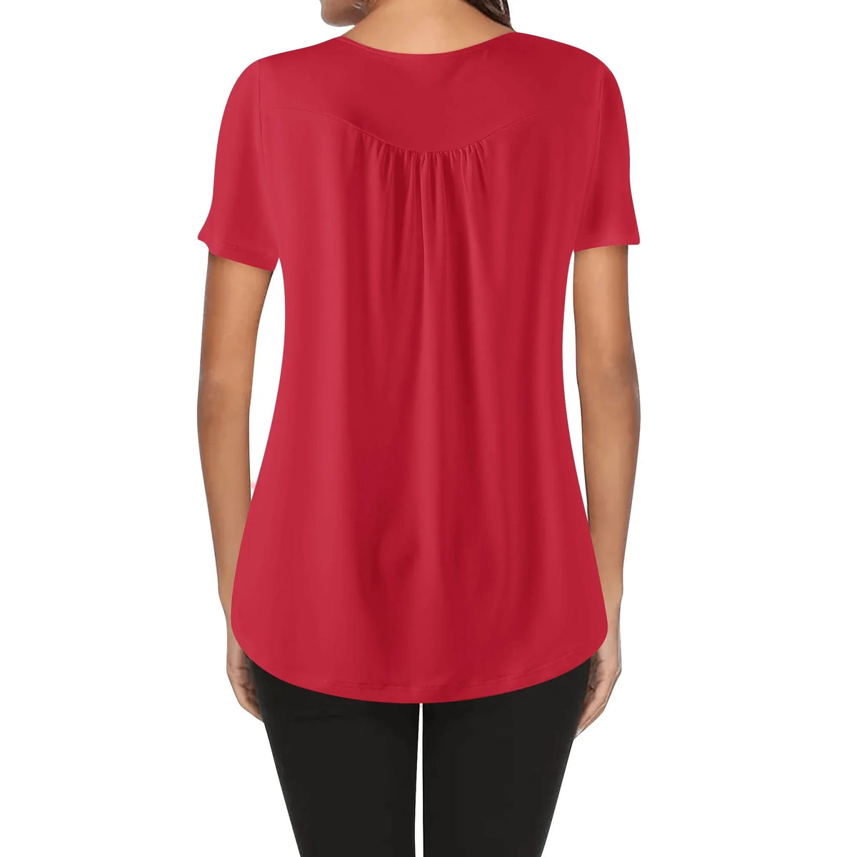 lockere-bluse-mit-u-ausschnitt-und-kurzen-armeln-fur-damen-rot-bluse-jlr-design-jlr-design-de-2 - JLR Design