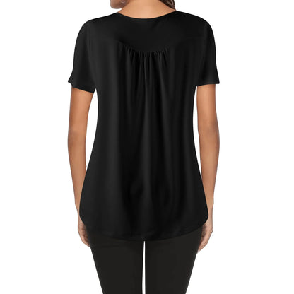 lockere-bluse-mit-u-ausschnitt-und-kurzen-armeln-fur-damen-schwarz-bluse-jlr-design-2 - JLR Design