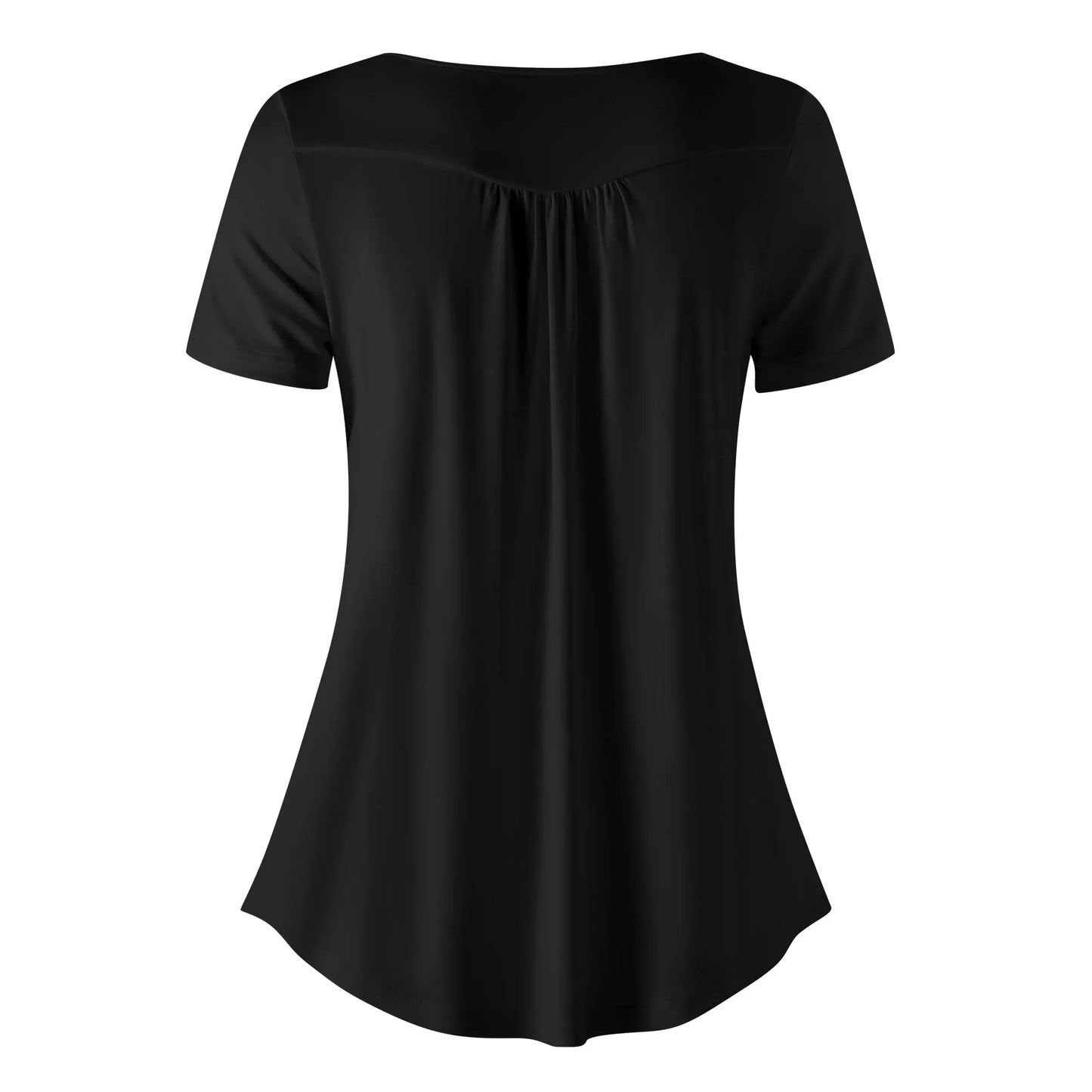 lockere-bluse-mit-u-ausschnitt-und-kurzen-armeln-fur-damen-schwarz-bluse-jlr-design-4 - JLR Design