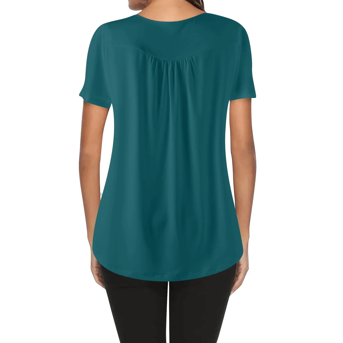 lockere-bluse-mit-u-ausschnitt-und-kurzen-armeln-fur-damen-sherpa-blue-bluse-jlr-design-2 - JLR Design