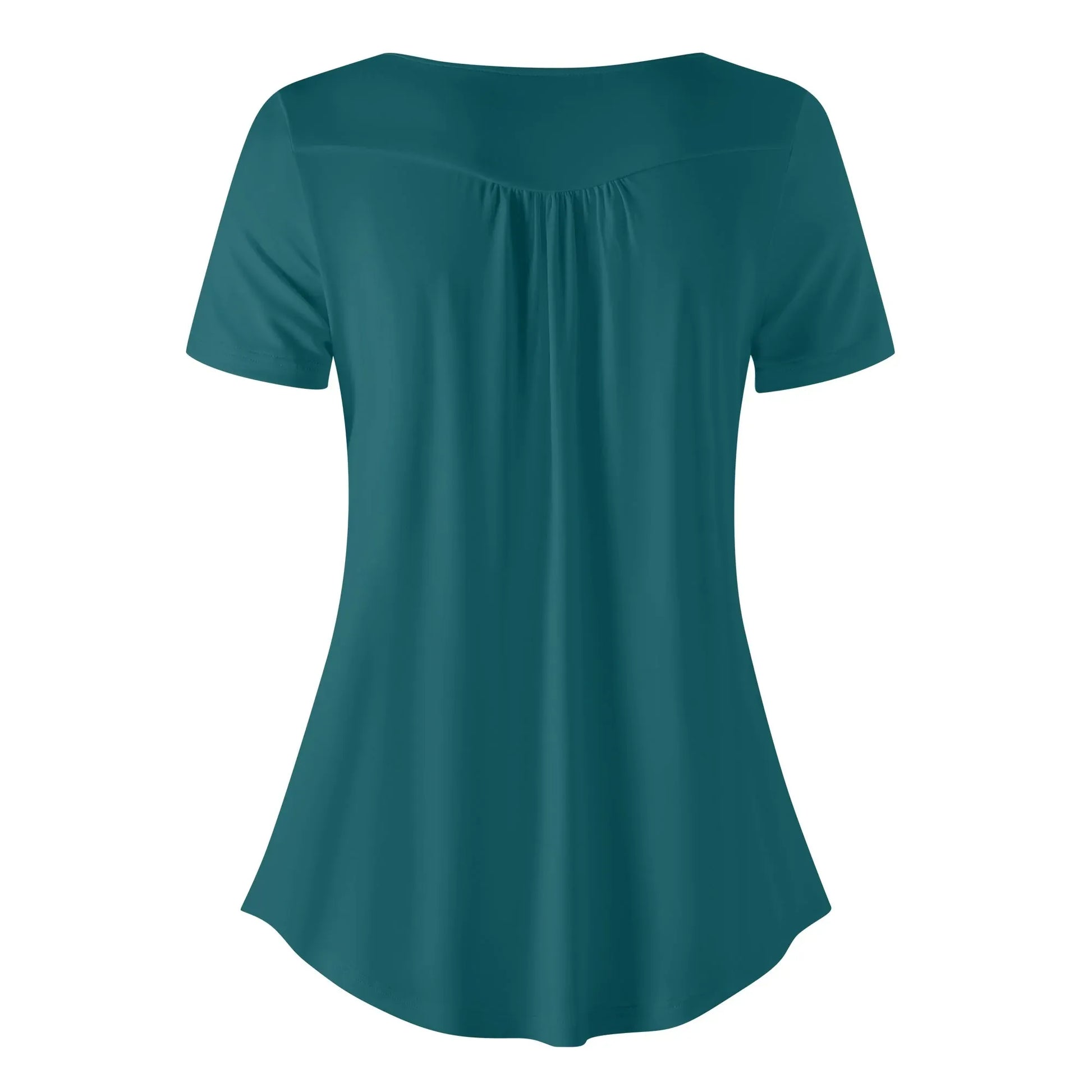lockere-bluse-mit-u-ausschnitt-und-kurzen-armeln-fur-damen-sherpa-blue-bluse-jlr-design-4 - JLR Design