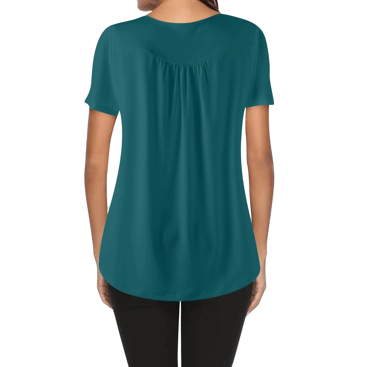 lockere-bluse-mit-u-ausschnitt-und-kurzen-armeln-fur-damen-sherpa-blue-bluse-jlr-design-jlr-design-de-2 - JLR Design