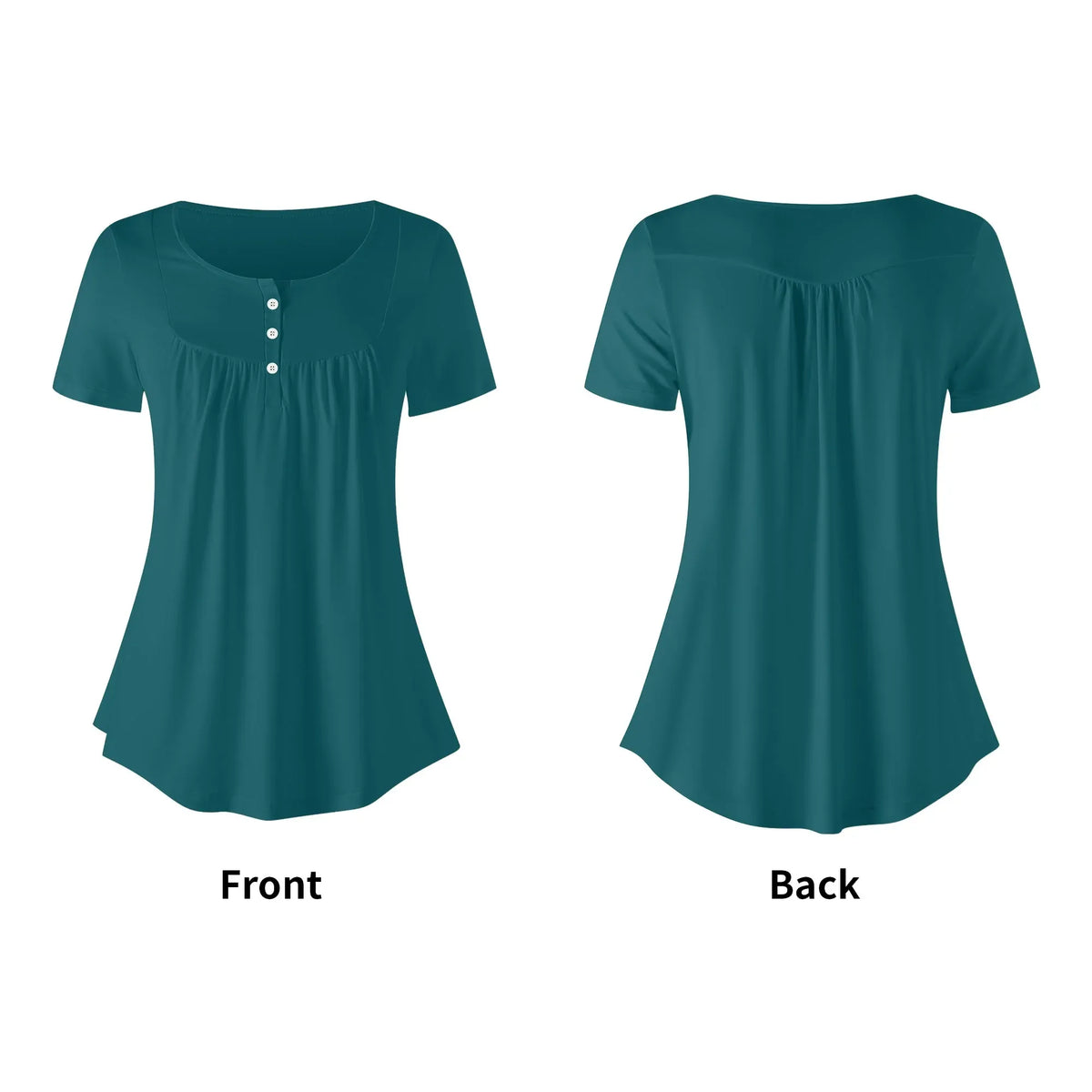 lockere-bluse-mit-u-ausschnitt-und-kurzen-armeln-fur-damen-sherpa-blue-bluse-jlr-design-jlr-design-de-5 - JLR Design