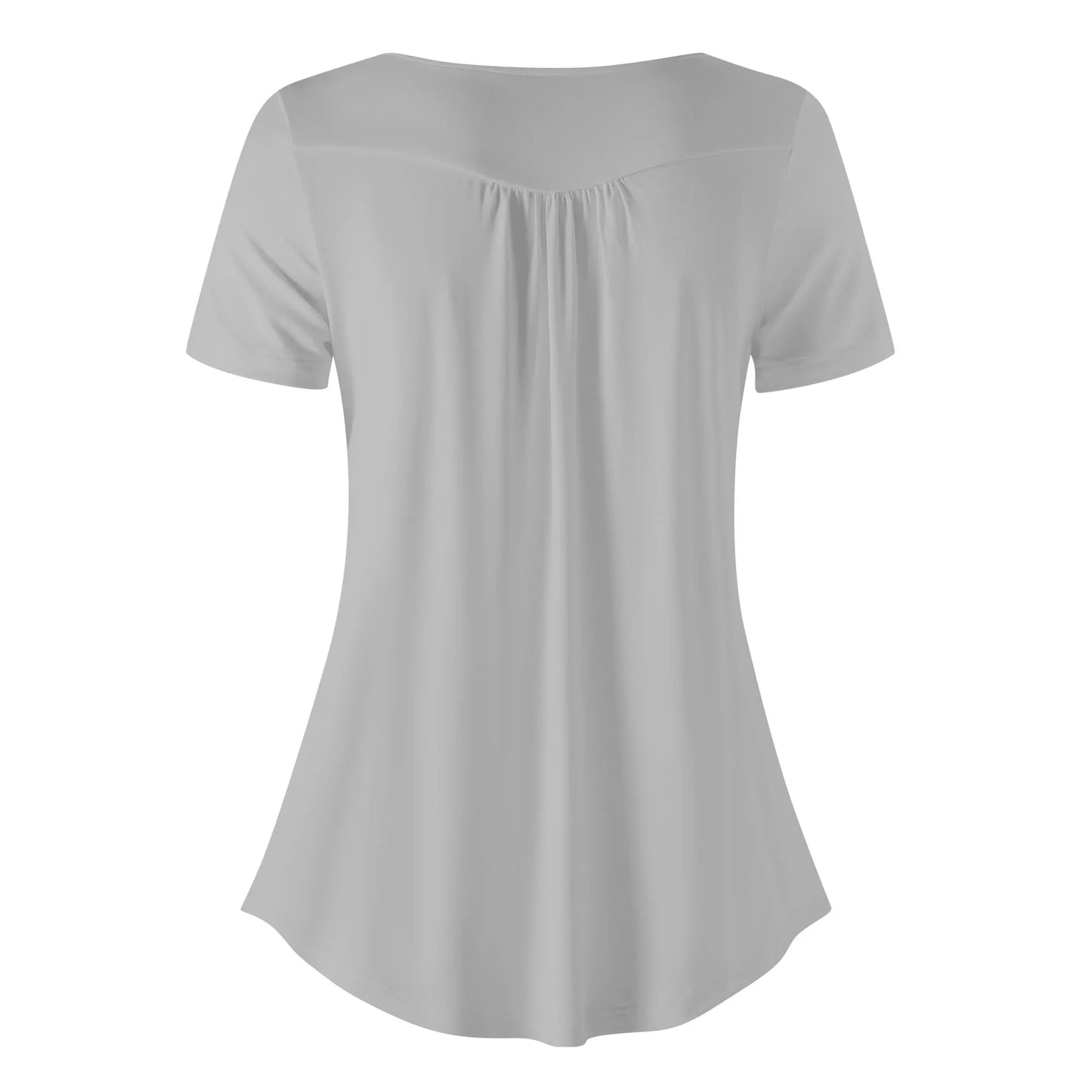 lockere-bluse-mit-u-ausschnitt-und-kurzen-armeln-fur-damen-silber-bluse-jlr-design-4 - JLR Design