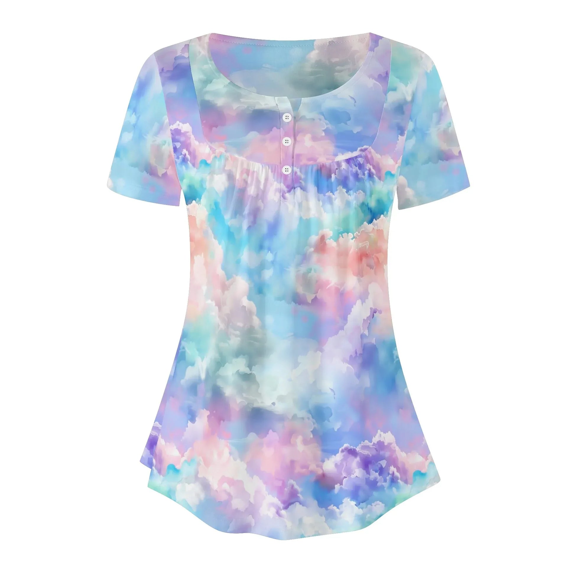 lockere-bluse-mit-u-ausschnitt-und-kurzen-armeln-fur-damen-soft-clouds-bluse-jlr-design-3 - JLR Design