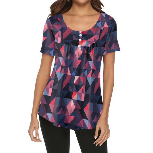 lockere-bluse-mit-u-ausschnitt-und-kurzen-armeln-fur-damen-triangle-v1-bluse-jlr-design-1 - JLR Design