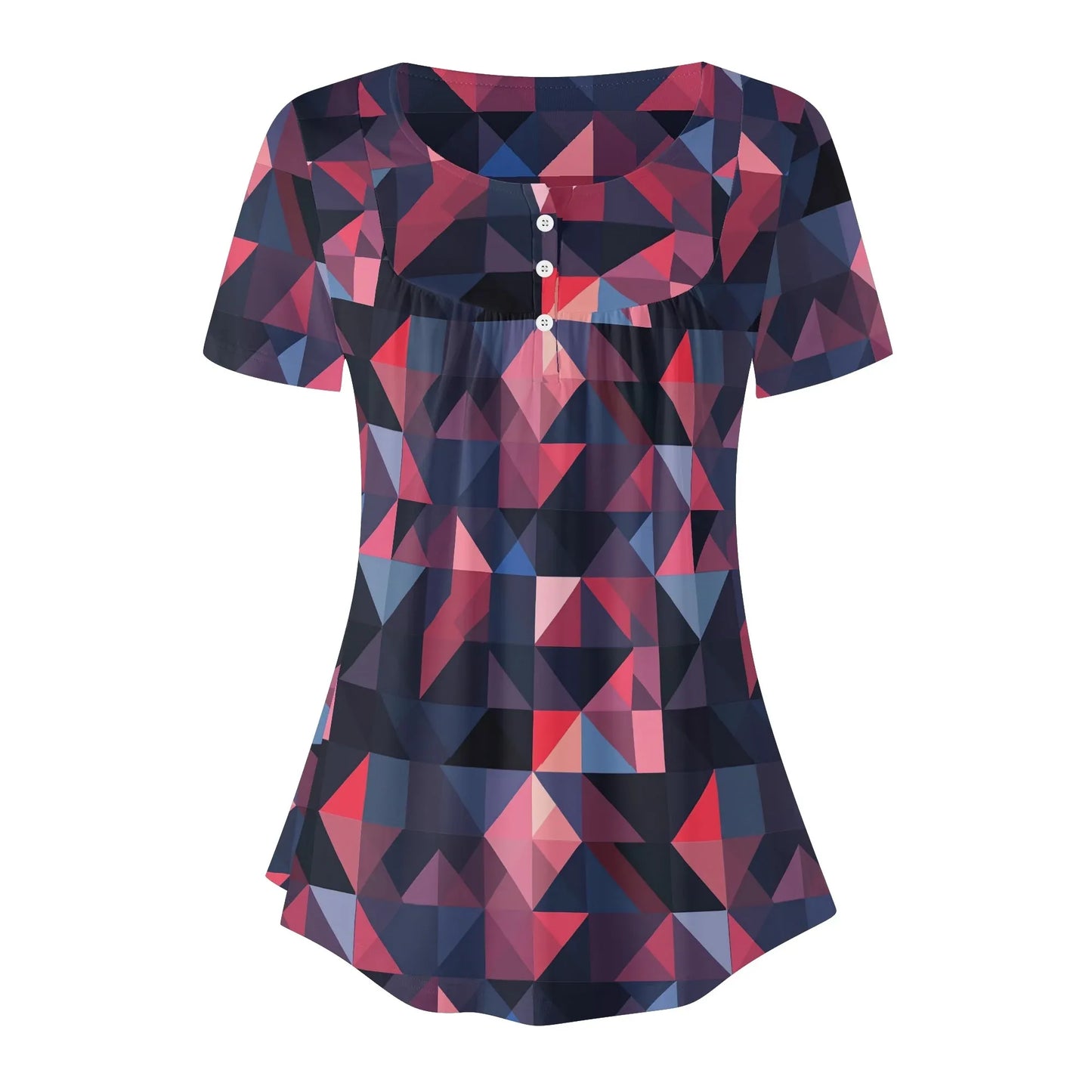 lockere-bluse-mit-u-ausschnitt-und-kurzen-armeln-fur-damen-triangle-v1-bluse-jlr-design-3 - JLR Design