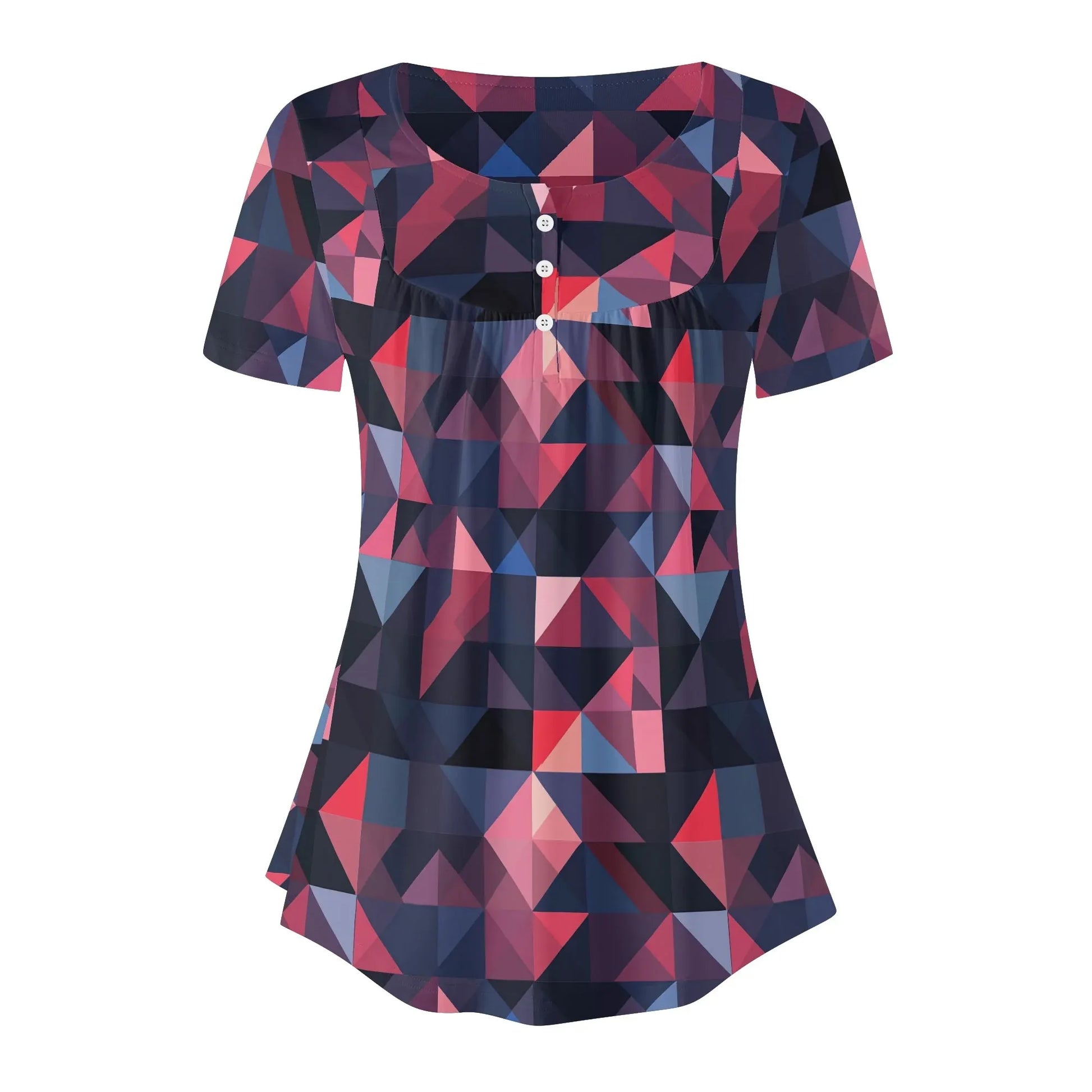 lockere-bluse-mit-u-ausschnitt-und-kurzen-armeln-fur-damen-triangle-v1-bluse-jlr-design-3 - JLR Design