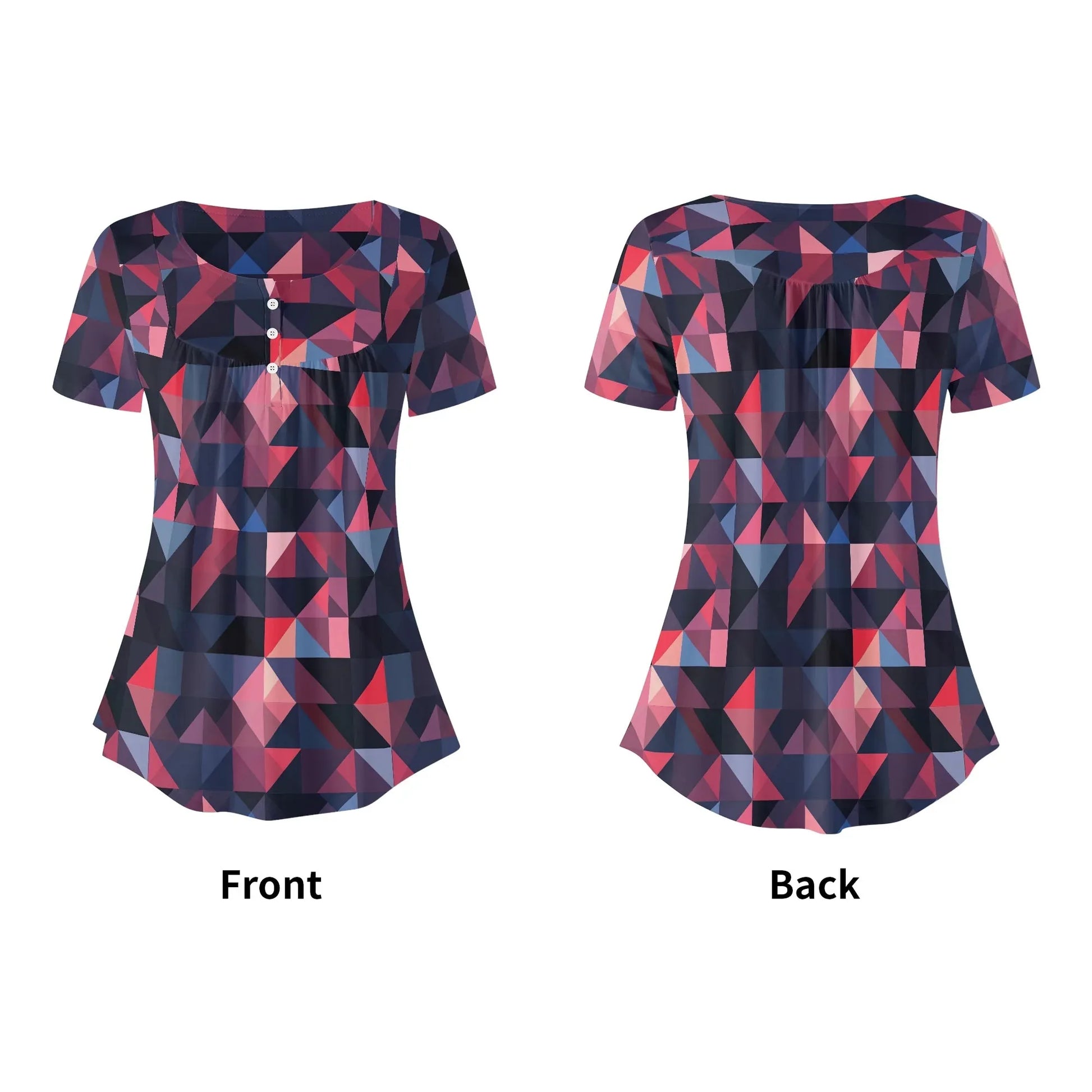 lockere-bluse-mit-u-ausschnitt-und-kurzen-armeln-fur-damen-triangle-v1-bluse-jlr-design-5 - JLR Design