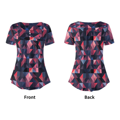 lockere-bluse-mit-u-ausschnitt-und-kurzen-armeln-fur-damen-triangle-v1-bluse-jlr-design-5 - JLR Design