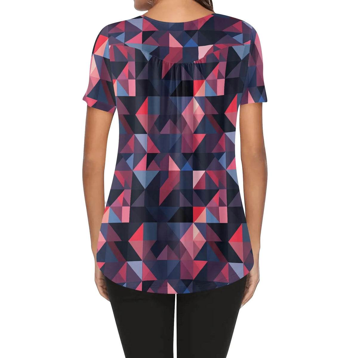 lockere-bluse-mit-u-ausschnitt-und-kurzen-armeln-fur-damen-triangle-v1-bluse-jlr-design-jlr-design-de-2 - JLR Design