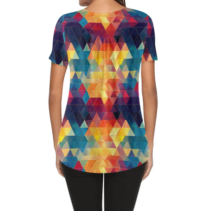 lockere-bluse-mit-u-ausschnitt-und-kurzen-armeln-fur-damen-triangle-v2-bluse-jlr-design-2 - JLR Design