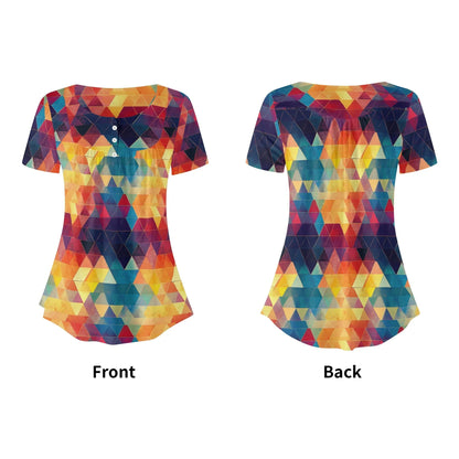 lockere-bluse-mit-u-ausschnitt-und-kurzen-armeln-fur-damen-triangle-v2-bluse-jlr-design-5 - JLR Design