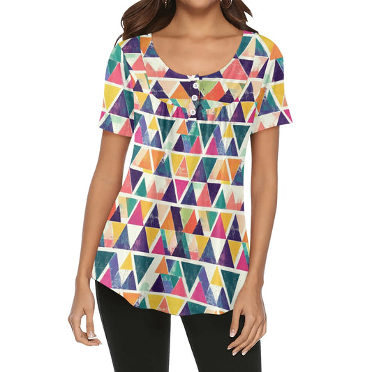 lockere-bluse-mit-u-ausschnitt-und-kurzen-armeln-fur-damen-triangle-v3-bluse-jlr-design-1 - JLR Design