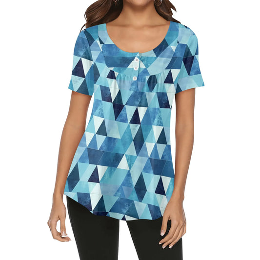 lockere-bluse-mit-u-ausschnitt-und-kurzen-armeln-fur-damen-triangle-v4-bluse-jlr-design-1 - JLR Design