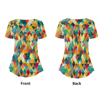 lockere-bluse-mit-u-ausschnitt-und-kurzen-armeln-fur-damen-triangle-v5-bluse-jlr-design-5 - JLR Design