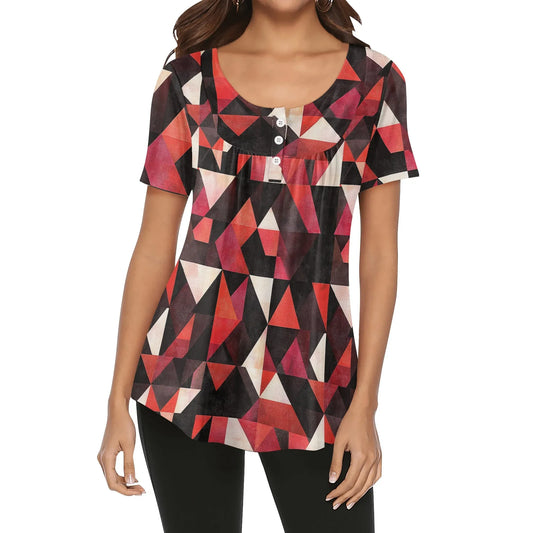 lockere-bluse-mit-u-ausschnitt-und-kurzen-armeln-fur-damen-triangle-v6-bluse-jlr-design-1 - JLR Design