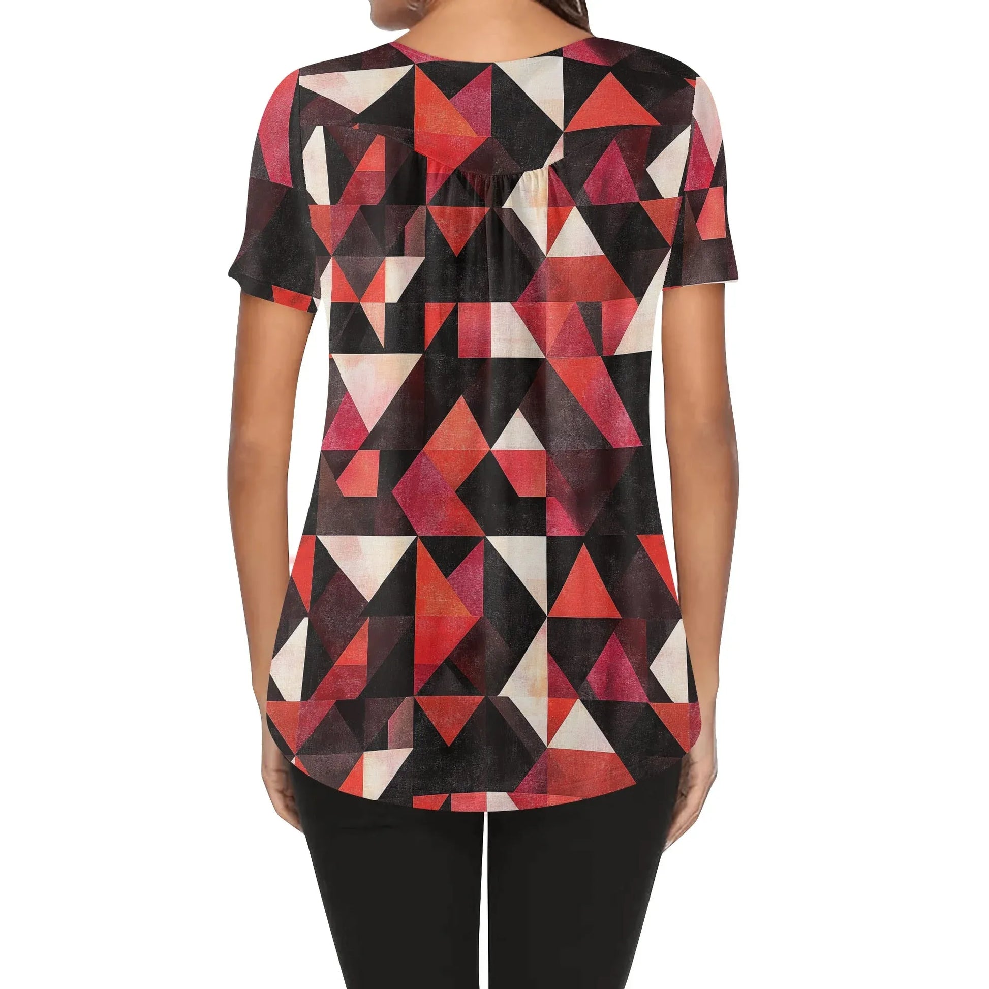 lockere-bluse-mit-u-ausschnitt-und-kurzen-armeln-fur-damen-triangle-v6-bluse-jlr-design-2 - JLR Design