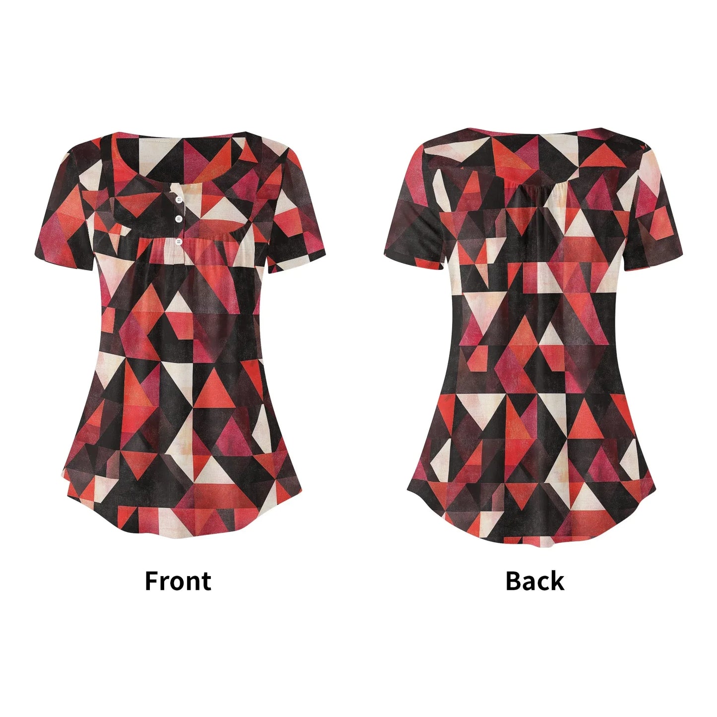lockere-bluse-mit-u-ausschnitt-und-kurzen-armeln-fur-damen-triangle-v6-bluse-jlr-design-5 - JLR Design