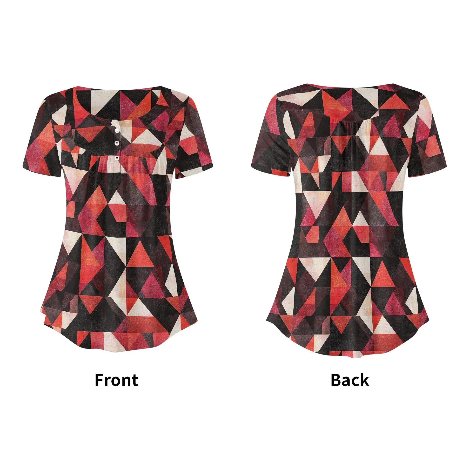 lockere-bluse-mit-u-ausschnitt-und-kurzen-armeln-fur-damen-triangle-v6-bluse-jlr-design-5 - JLR Design