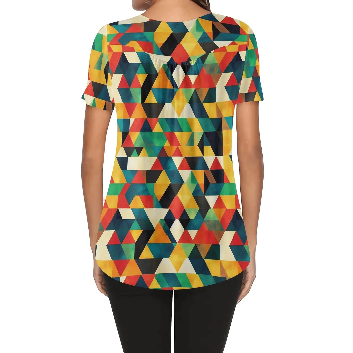 lockere-bluse-mit-u-ausschnitt-und-kurzen-armeln-fur-damen-triangle-v7-bluse-jlr-design-2 - JLR Design