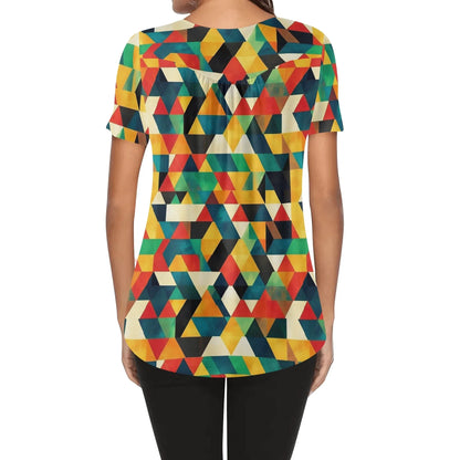 lockere-bluse-mit-u-ausschnitt-und-kurzen-armeln-fur-damen-triangle-v7-bluse-jlr-design-2 - JLR Design