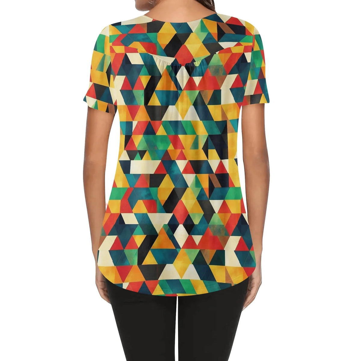 lockere-bluse-mit-u-ausschnitt-und-kurzen-armeln-fur-damen-triangle-v7-bluse-jlr-design-jlr-design-de-2 - JLR Design