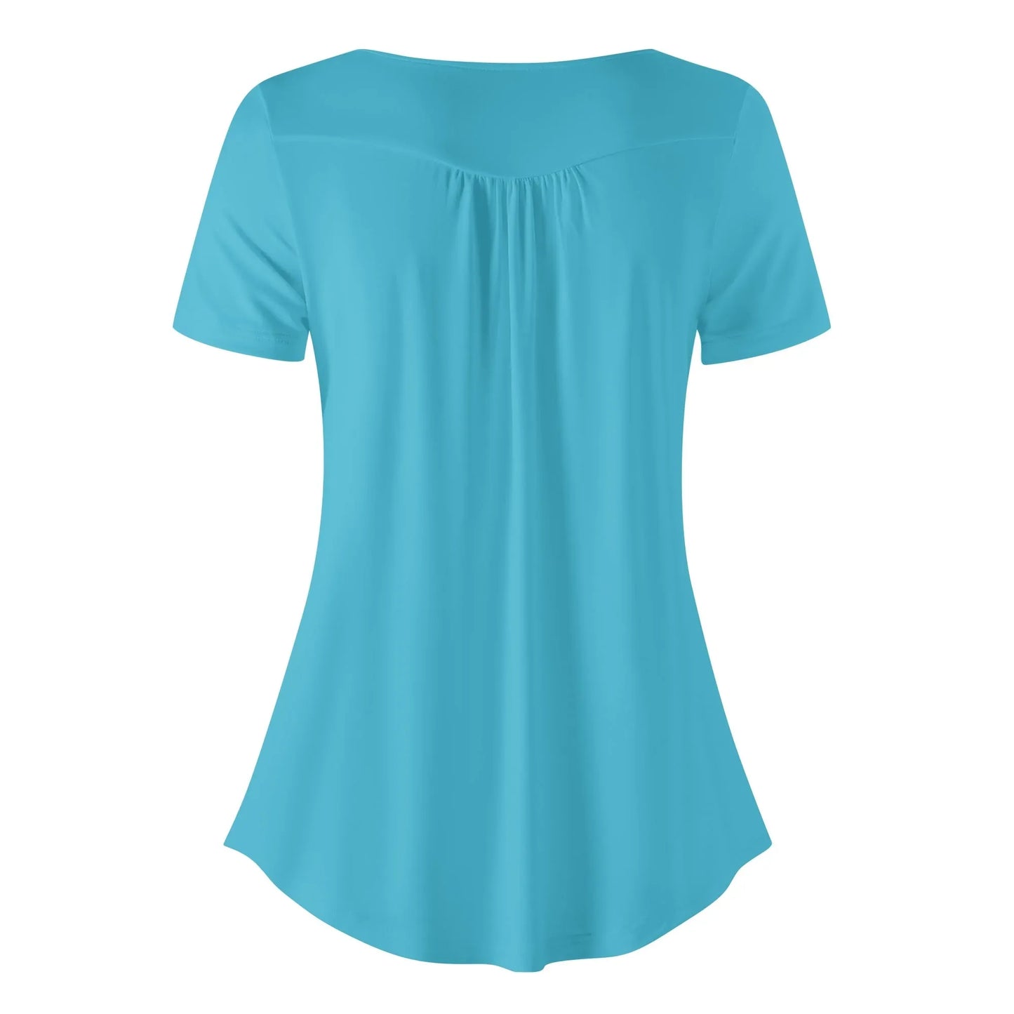 lockere-bluse-mit-u-ausschnitt-und-kurzen-armeln-fur-damen-turkis-bluse-jlr-design-4 - JLR Design