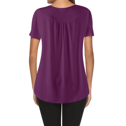 lockere-bluse-mit-u-ausschnitt-und-kurzen-armeln-fur-damen-tyrian-purple-bluse-jlr-design-2 - JLR Design